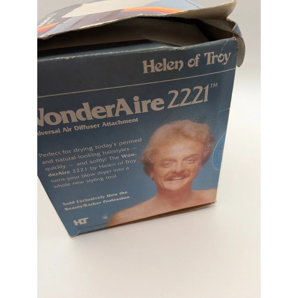 Vtg Helen of Troy WonderAire 2221 Hair Dryer Air Diffuser Attachment Blue volume